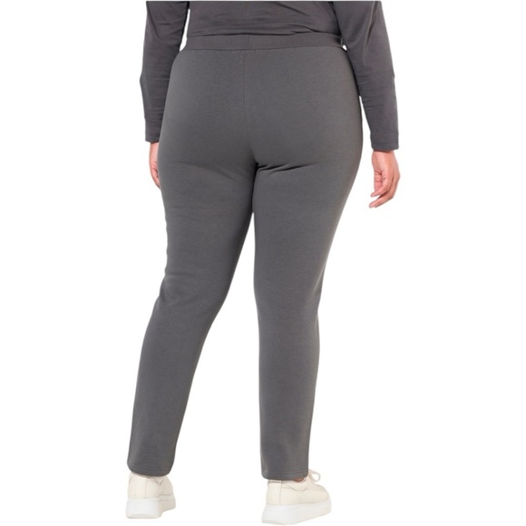 New Ulla Popken Basic Drawstring Elastic Waist Cotton Blend Gray Joggers 20/22 - Picture 3 of 11